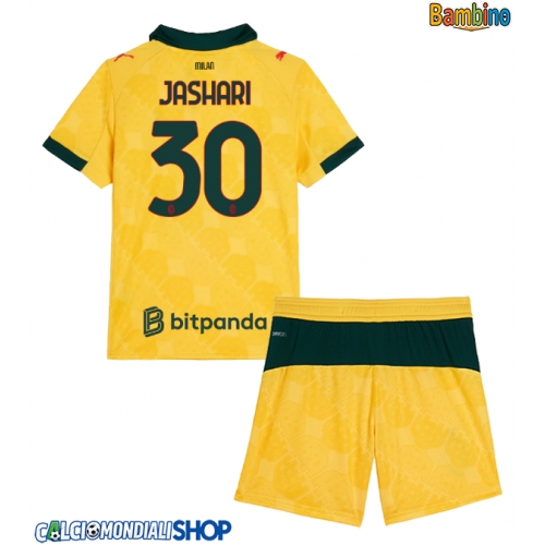 Maglie da calcio AC Milan Ardon Jashari #30 Terza Maglia Bambino 2025-26 Manica Corta + Pantaloni corti)